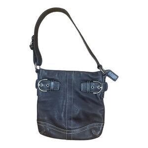 COACH Brown Leather Hampton Handbag Shoulder Bag 1453 Silver Hardware